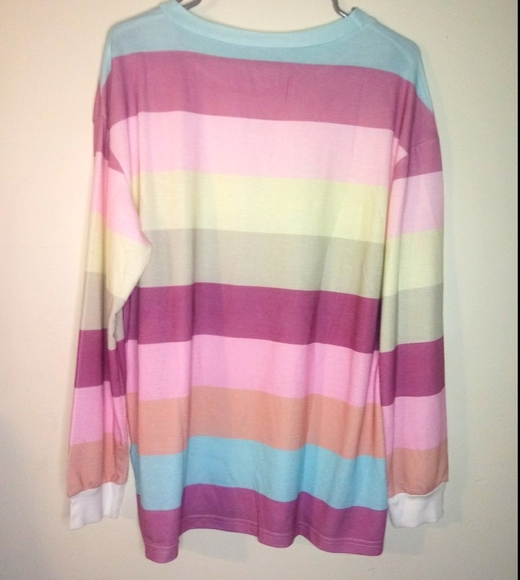 Long Sleeve multi colored lightweight round Neck Pullover sweater blouse - Picture 9 of 15